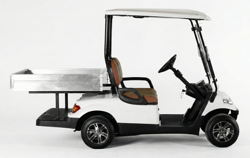 EPIC 2+Short Cargo Non-Lifted Electric Golf Cart with Lithium Battery 105Ah  & Standard Tires  | Utility LSEV (White) - Image 2